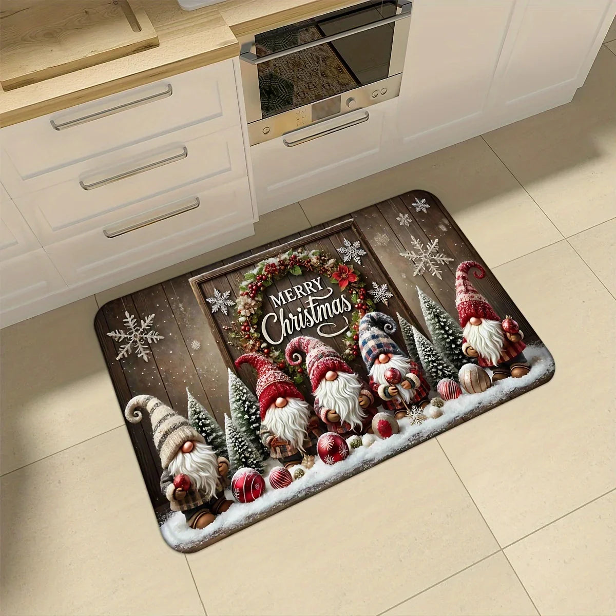 VIKAMA Christmas Carpet Kitchen Rug Long Carpet Waterproof Outdoor Carpet Door Mat Rug For Bedroom Carpet For Live Room