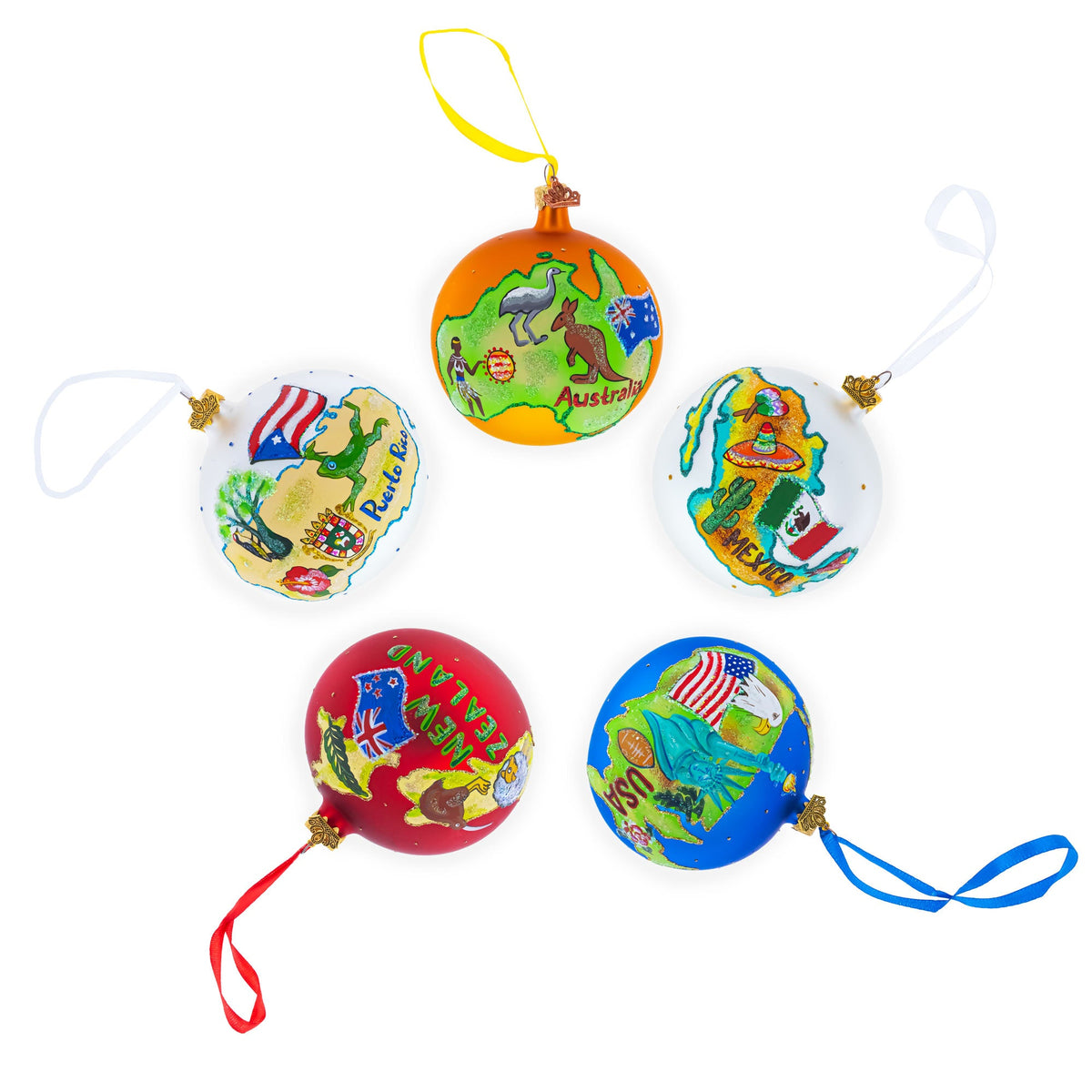 Tuscany, Italy Country Side Painting Glass Ball Christmas Ornament 4 Inches