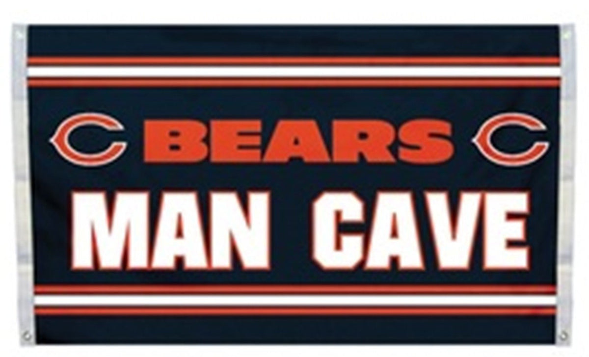 Chicago Bears Premium 3x5 Foot Flag Banner, Man Cave Design, Metal Grommets, Indoor Outdoor, Single Sided