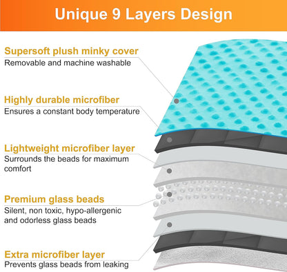 10 Lbs 48'' x 72'' Weighted Blanket for Kids with Removable Cover