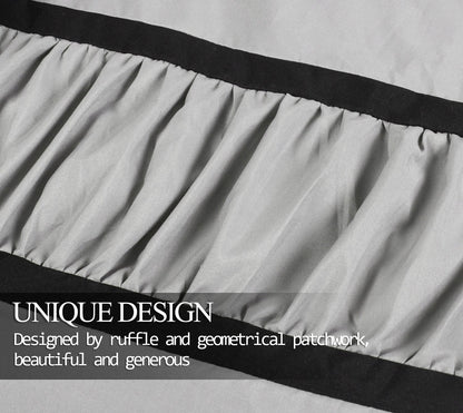 Closeout - 7 Piece Microfiber Ruffle and Patchwork Comforter Set