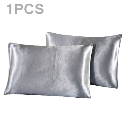 1Pc Queen Satin Silk Pillowcase | Silky Smooth Cooling Bed Pillow Cover for Hair and Skin
