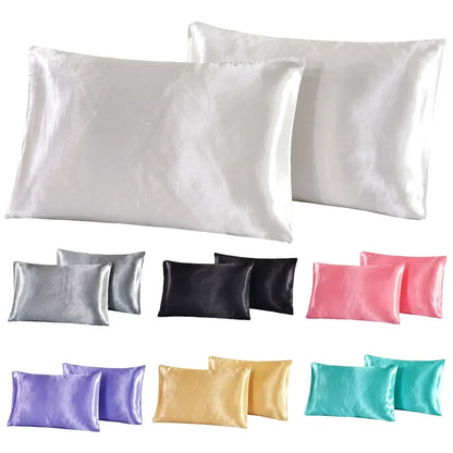 1Pc Queen Satin Silk Pillowcase | Silky Smooth Cooling Bed Pillow Cover for Hair and Skin