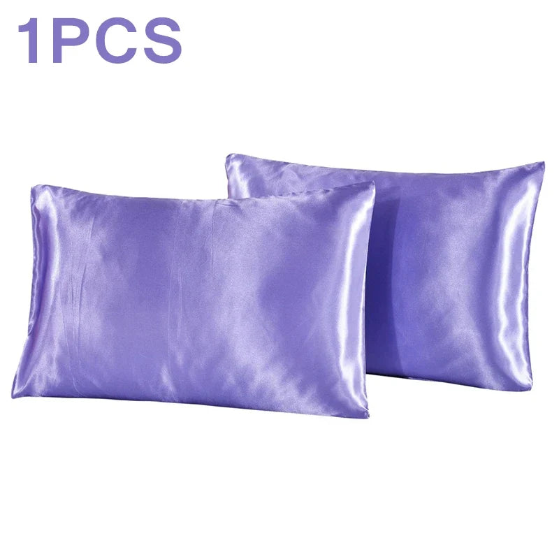 1Pc Queen Satin Silk Pillowcase | Silky Smooth Cooling Bed Pillow Cover for Hair and Skin