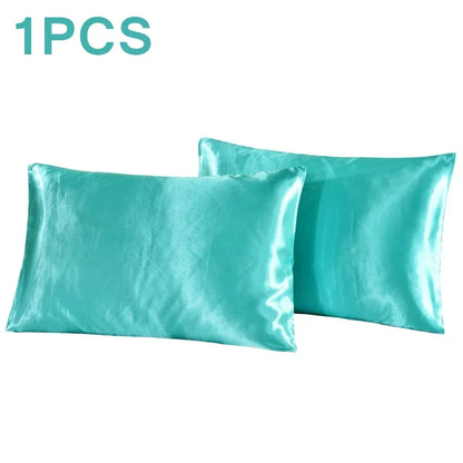 1Pc Queen Satin Silk Pillowcase | Silky Smooth Cooling Bed Pillow Cover for Hair and Skin