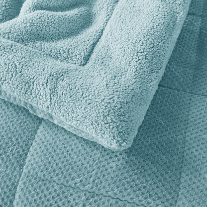 Kasentex Reversible All-Season Plush Comforter Set Twin/Queen/King - Warm Plush Bedding for Winter