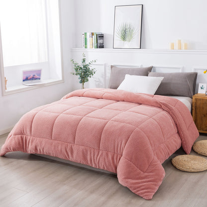 Kasentex Reversible All-Season Plush Comforter Set Twin/Queen/King - Warm Plush Bedding for Winter