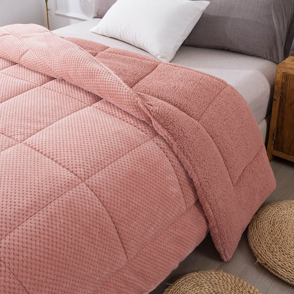 Kasentex Reversible All-Season Plush Comforter Set Twin/Queen/King - Warm Plush Bedding for Winter