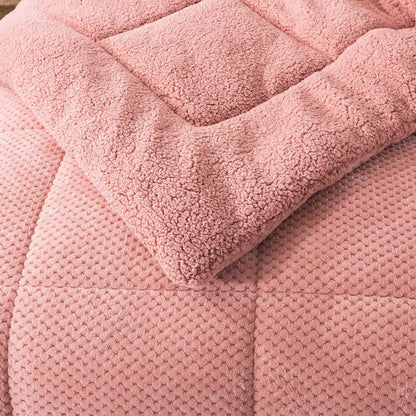Kasentex Reversible All-Season Plush Comforter Set Twin/Queen/King - Warm Plush Bedding for Winter