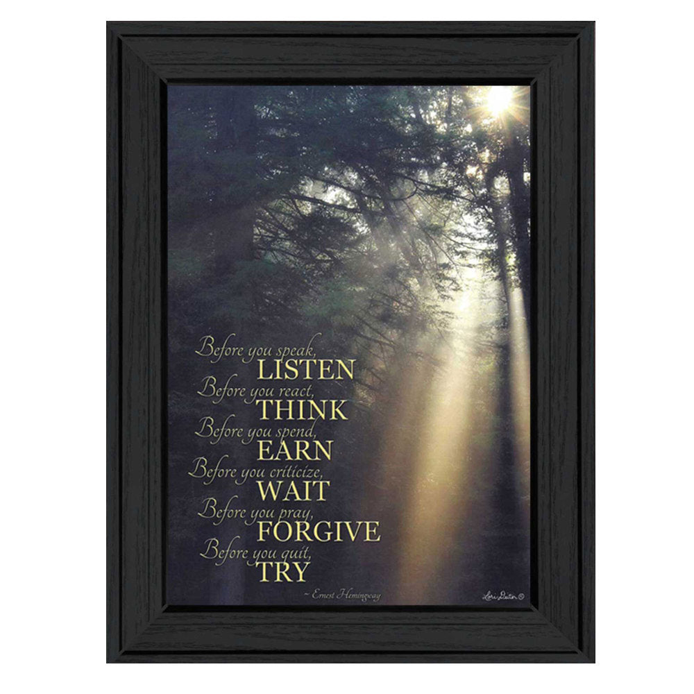 "Before You" Framed Wall Art by Lori Deiter | Sentimental Quote Print, Black Frame