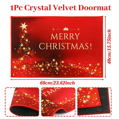 Christmas Floor Mat Outdoor Carpet Christmas Decor for Home 2025 Navidad Natal Santa Claus Door Mat Xmas Ornament New Year 2026
