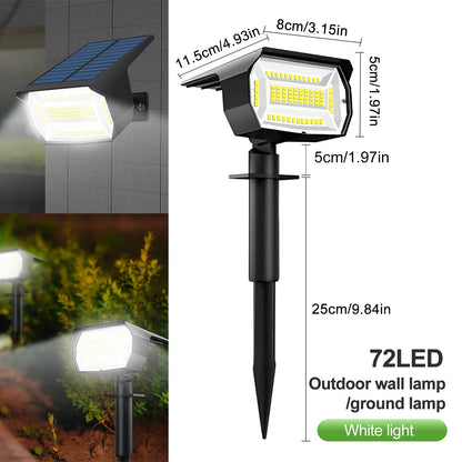 72/68 LED Solar Landscape Lights Outdoor IP65 Waterproof Solar Light with 3 Modes Solar Garden Spotlight for Yard Lawn Walkway