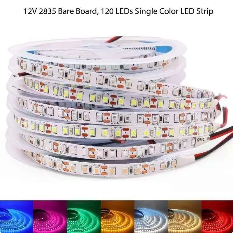 12V LED Strip SMD 2835 1M 2M 3M 4M 5M LED Stripe Tape Light 120LED/M 240LED/M Warm White Flexible Strip Ribbon Home Decor Light
