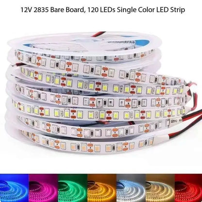 12V LED Strip SMD 2835 1M 2M 3M 4M 5M LED Stripe Tape Light 120LED/M 240LED/M Warm White Flexible Strip Ribbon Home Decor Light