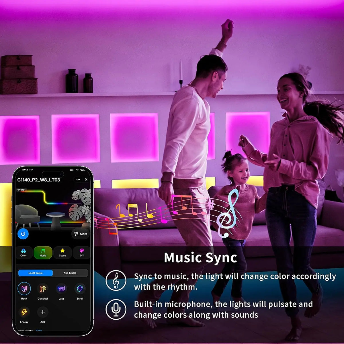 Bluetooth LED Lights Strip 5050 Smart APP Remote Control Flexible Diode Lamp RGB Tape Backlights Game Room Christmas Decoration