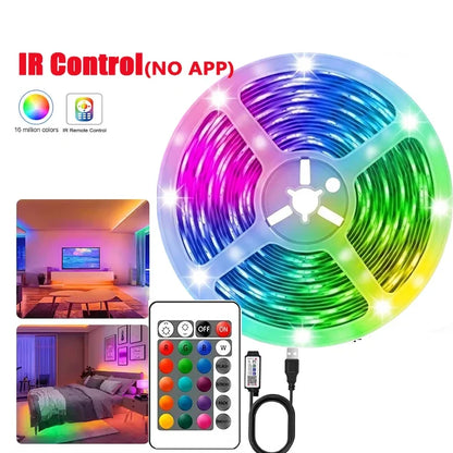 Bluetooth LED Lights Strip 5050 Smart APP Remote Control Flexible Diode Lamp RGB Tape Backlights Game Room Christmas Decoration