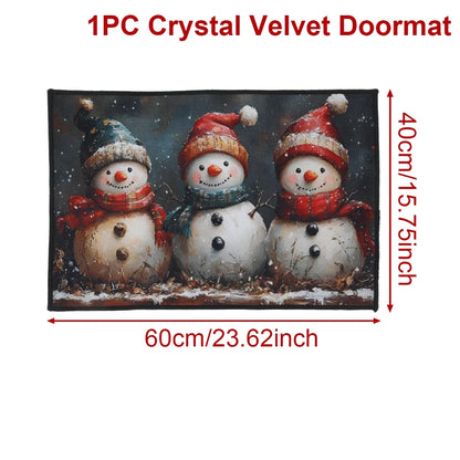 Christmas Floor Mat Outdoor Carpet Christmas Decor for Home 2025 Navidad Natal Santa Claus Door Mat Xmas Ornament New Year 2026