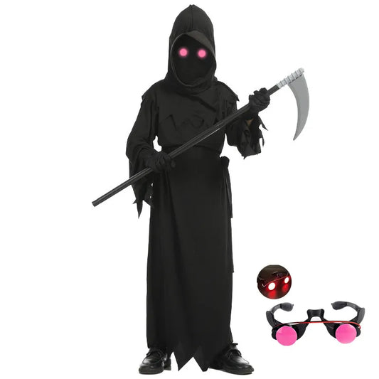 Kids Grim Reaper Costume – Skeleton Glow Halloween Outfit
