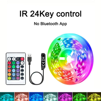 40M/131Ft Led Strip Lights APP 44Keys Music Sync Remote Control USB 5V RGB Flexible Tape for Room Decoration TV Backlight Diode