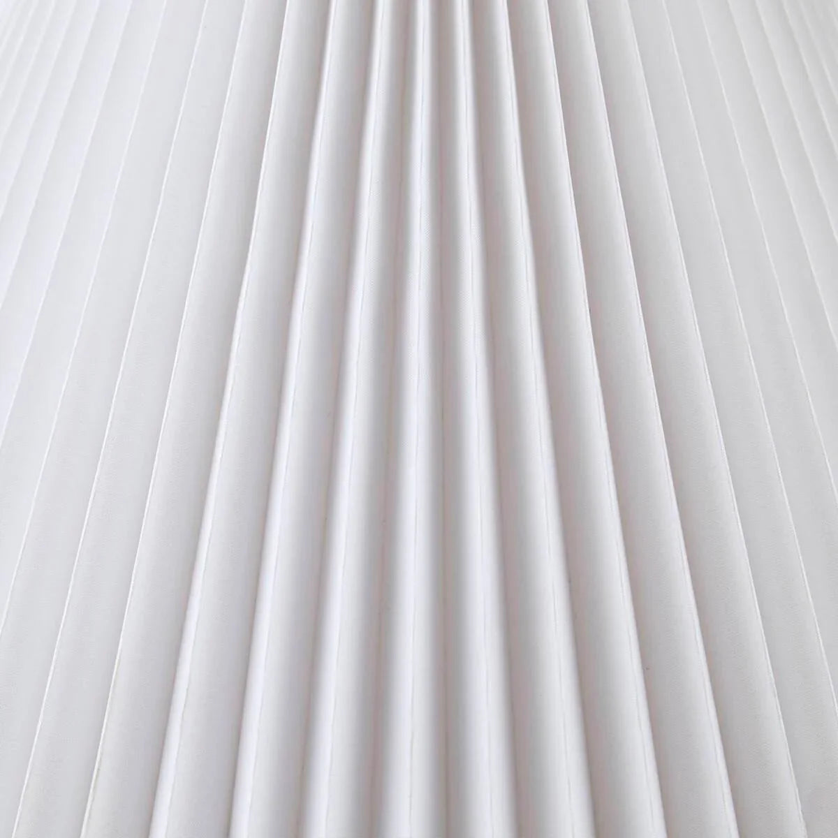 Ceramic Table Lamp – Textured Matte White Base, Fluted Fabric Shade & LED Bulb Included