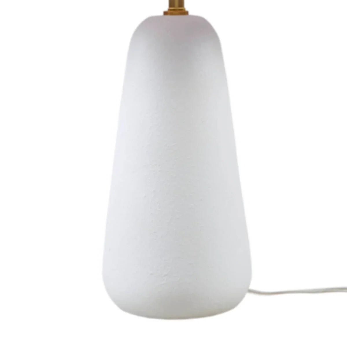 Ceramic Table Lamp – Textured Matte White Base, Fluted Fabric Shade & LED Bulb Included