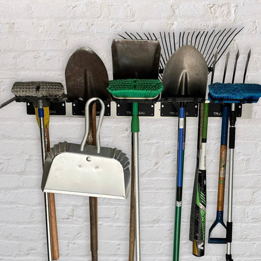 Garage Wall Rack Organizer for Yard Tools, Gear & Equipment, Skis or Snowboard by Bindings
