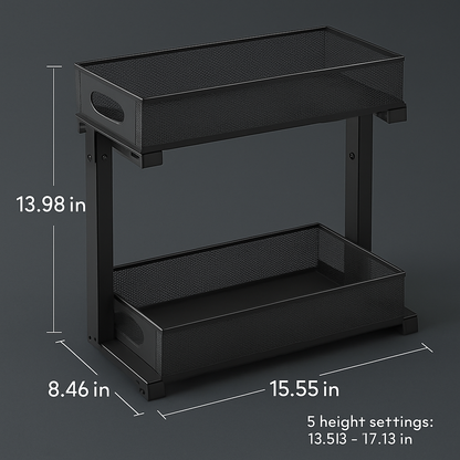 Under Sink Organizer - 2-Tier Pull-Out Baskets