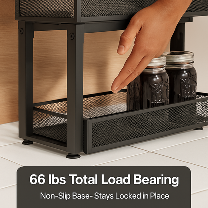 Under Sink Organizer - 2-Tier Pull-Out Baskets