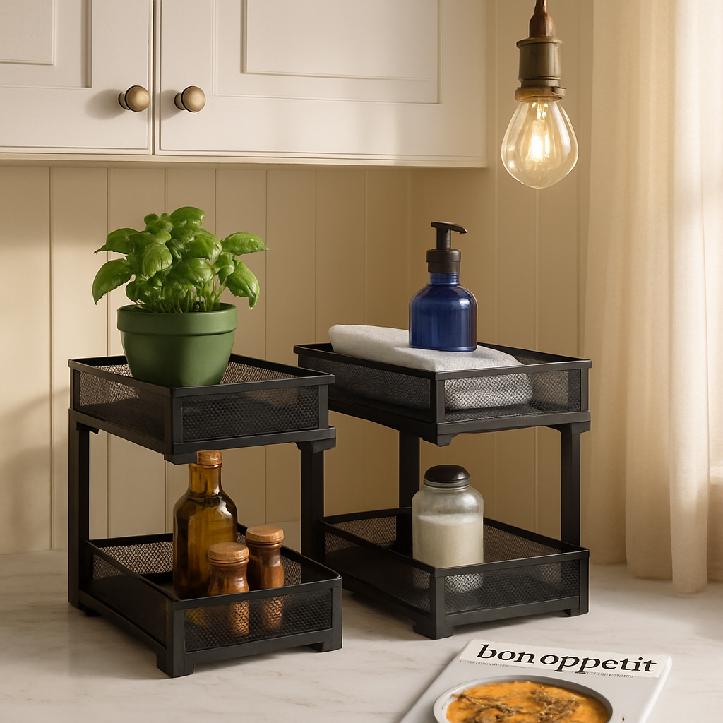 Under Sink Organizer - 2-Tier Pull-Out Baskets
