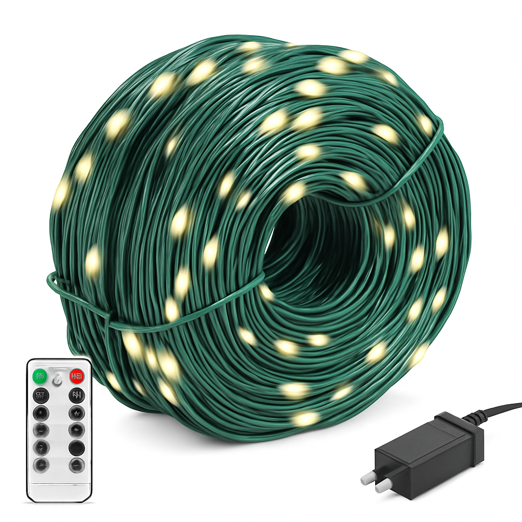 330FT 1000LED String Lights Outdoor Christmas Decoration Lights with Remote IP44 Waterproof 8 Lighting Modes 8 Brightness Timer Plug In Fairy Light Xm