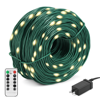330FT 1000LED String Lights Outdoor Christmas Decoration Lights with Remote IP44 Waterproof 8 Lighting Modes 8 Brightness Timer Plug In Fairy Light Xm