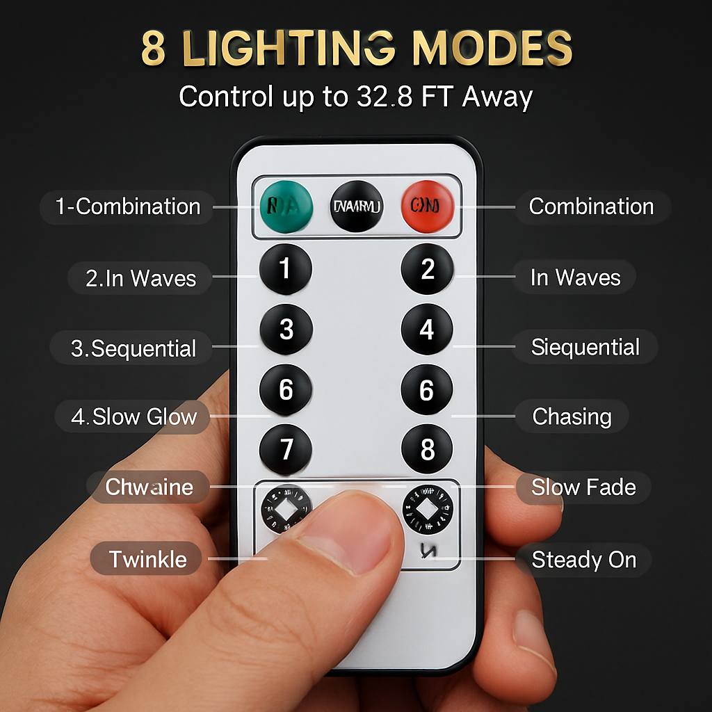 330FT 1000LED String Lights Outdoor Christmas Decoration Lights with Remote IP44 Waterproof 8 Lighting Modes 8 Brightness Timer Plug In Fairy Light Xm