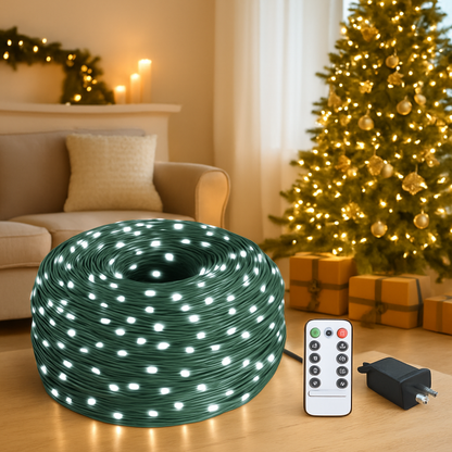 330FT 1000LED String Lights Outdoor Christmas Decoration Lights with Remote IP44 Waterproof 8 Lighting Modes 8 Brightness Timer Plug In Fairy Light Xm