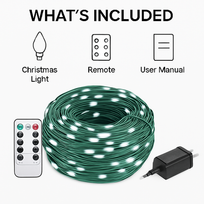 330FT 1000LED String Lights Outdoor Christmas Decoration Lights with Remote IP44 Waterproof 8 Lighting Modes 8 Brightness Timer Plug In Fairy Light Xm