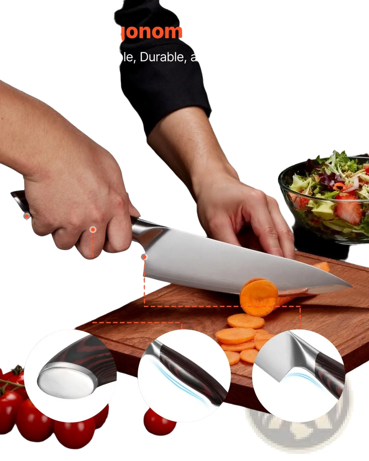 Kitchen Knife Set 5 Piece Damascus Steel Chef Knives