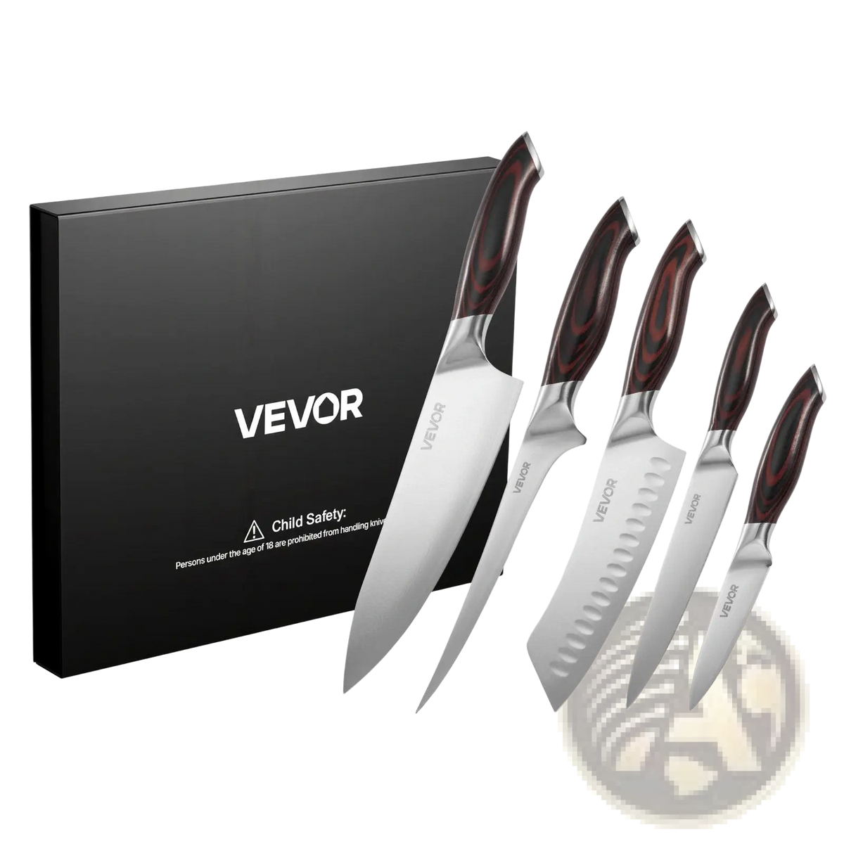 Kitchen Knife Set 5 Piece Damascus Steel Chef Knives