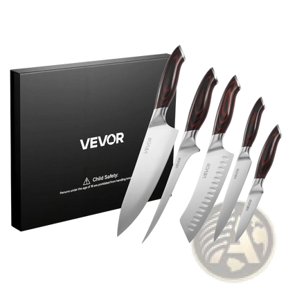 Kitchen Knife Set 5 Piece Damascus Steel Chef Knives