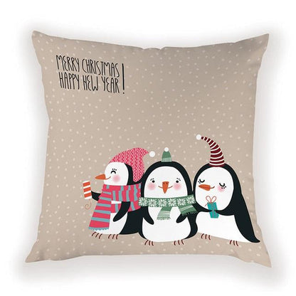 New Year Christmas Decorations Pillows Cover Christmas Décor for Home Christmas Tree Snowflake Snowman Reindeer Home Decor Throw Pillow Case Cushion Cover Santa Merry Christmas Gift Xmas 45x45cm
