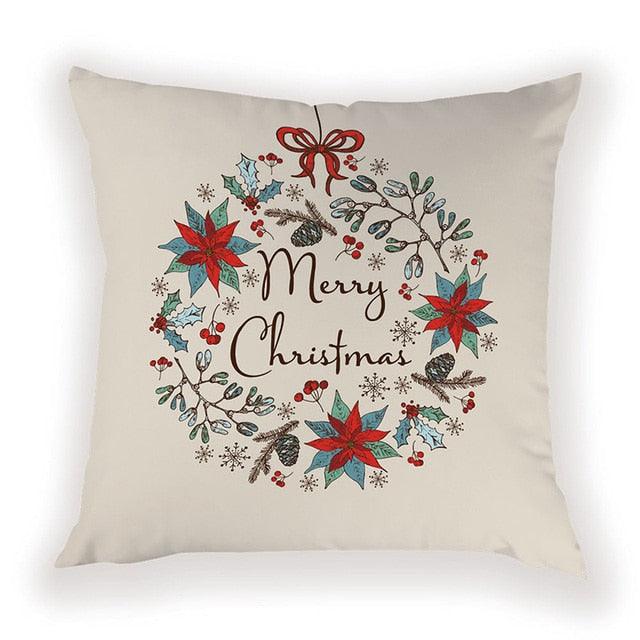 New Year Christmas Decorations Pillows Cover Christmas Décor for Home Christmas Tree Snowflake Snowman Reindeer Home Decor Throw Pillow Case Cushion Cover Santa Merry Christmas Gift Xmas 45x45cm
