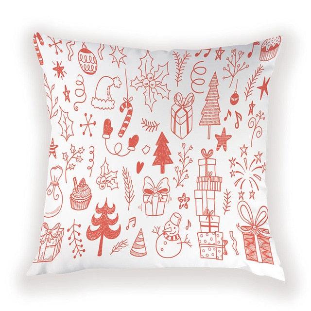 New Year Christmas Decorations Pillows Cover Christmas Décor for Home Christmas Tree Snowflake Snowman Reindeer Home Decor Throw Pillow Case Cushion Cover Santa Merry Christmas Gift Xmas 45x45cm
