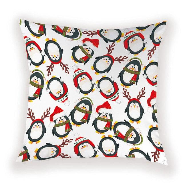 New Year Christmas Decorations Pillows Cover Christmas Décor for Home Christmas Tree Snowflake Snowman Reindeer Home Decor Throw Pillow Case Cushion Cover Santa Merry Christmas Gift Xmas 45x45cm