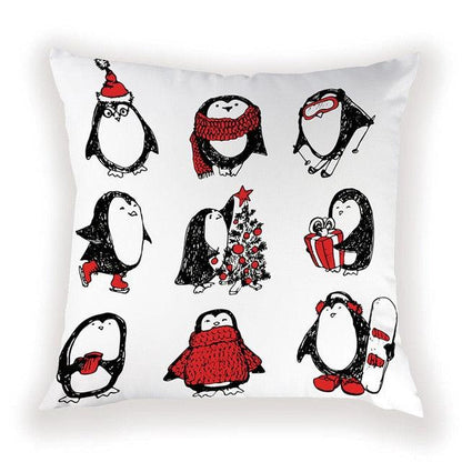 New Year Christmas Decorations Pillows Cover Christmas Décor for Home Christmas Tree Snowflake Snowman Reindeer Home Decor Throw Pillow Case Cushion Cover Santa Merry Christmas Gift Xmas 45x45cm