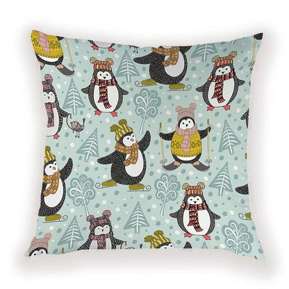 New Year Christmas Decorations Pillows Cover Christmas Décor for Home Christmas Tree Snowflake Snowman Reindeer Home Decor Throw Pillow Case Cushion Cover Santa Merry Christmas Gift Xmas 45x45cm