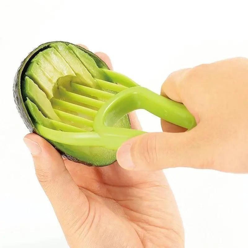 Unique Design 3 In 1 Avocado Slicer Shea Corer Butter Fruit Peeler Cutter Pulp Separator Plastic Knife Kitchen Vegetable Tools Kitchen Gadgets
