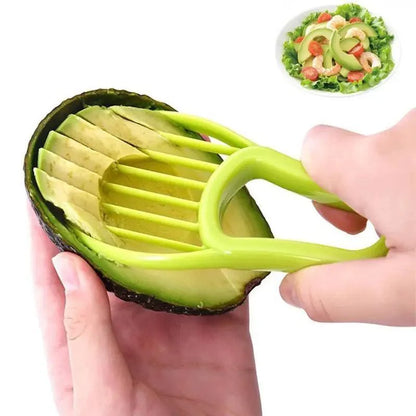 Unique Design 3 In 1 Avocado Slicer Shea Corer Butter Fruit Peeler Cutter Pulp Separator Plastic Knife Kitchen Vegetable Tools Kitchen Gadgets