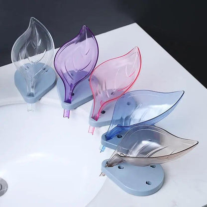 Unique Design Leaf Shape Soap Box Drain Soap Holder Box Bathroom Accessories Toilet Laundry Soap Box Bathroom Supplies Tray Gadgets